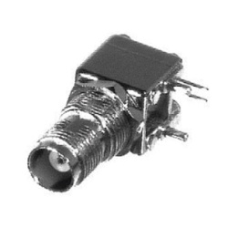 RF INDUSTRIES LTD RT-1208 Conector TNC Hembra de Rosca Izquierda en Angulo Recto para Montaje en PCB Troquelado Niquel/ Oro/ Delrin.