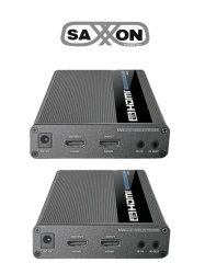 SAXXON SXN0570003 SAXXON LKV676E- Kit extensor de video HDMI/ Resolucion 4K/ 60 Hz/ Hasta 70 metros con Cat 6/ 6A/ 7/ Cero latencia/ Loop HDMI/ Soporta HDR/ ARC/ Transmision IR