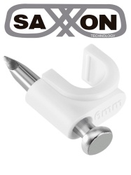 SAXXON SXN1660004 SAXXON GRA955B - Bolsa de 50 grapas de pared/ Color blanco/Diametro: 6mm / Con clavo de 3/4 para concreto de alta resistencia
