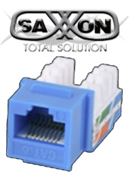 SAXXON TCE442025 SAXXON M2656B - Modulo jack keystone RJ45 / 8 Hilos / CAT 6 / Compatible con calibres AWG 22-26 / Color azul