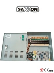 SAXXON TVN400023 SAXXON PSU1210D18 - Fuente de Poder de 12 vcd/ 10 Amperes/ Para 18 Camaras/ 0.55 Amperes por Canal/ Proteccion contra Sobrecargas/ Certificacion UL/