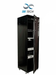 SBE TECH SBT1580003 SBE TECH SBE-GNL42URP600PC - Gabinete de Piso de 42 UR con puerta de cristal y una profundidad de 60.0 cm.