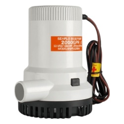 SEAFLO SFBP1-G2000-01 Bomba de Achique Sumergible SEAFLO SFBP1-G2000-01 / 2 000 GPH (7 571 LPH) / 12V CD / Eje de Acero Inoxidable / Operacion en Seco / Proteccion Anti-Aire / Sellos Hermeticos / Cabl