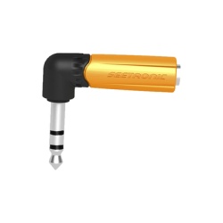 SEETRONIC MP3-PM-R Conector Estereo | 1/4in - 1/4in | Conector de angulo recto | Adaptador de Carcasa de Plastico