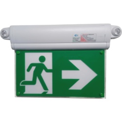 SFIRE SF-S4880CTW Letrero de Salida con Luz de Emergencia / Borde Iluminado LED / Pictograma Intercambiable 150 mm / Montaje Múltiple / Autonomía 2 Horas / 460 Lúmenes