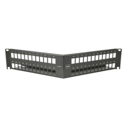SIEMON 10GMXP-A2-48E Patch Panel Angulado 10G MAX UTP / 48 Puertos Vacíos / 2U Rack 19" / Compatible Z-MAX® y UltraMAX™ / Color Negro / Administrador de Cable Integrado