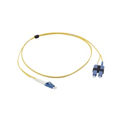 SIEMON FJ2-LCUSCUL-01 Jumper de Fibra Optica Monomodo (OS2) XGLO Riser LC/UPC-SC/UPC Duplex OFNR Color Amarillo 1 Metro (3.28 Pies)
