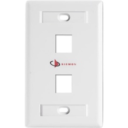 SIEMON KFP-S-02-02S Placa de Pared Keystone de 2 Salidas Color Blanco para Jacks Keystone Z-MAX y MAX - Img 2