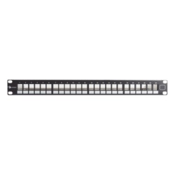 SIEMON KPNL-F1-24-01S Patch Panel UTP Keystone de 24 Puertos Modular (Vacio) Plano 1UR Compatible con Jacks Keystone UTP Z-MAX y MAX