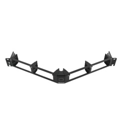 SIEMON LVPC-1UAS01A Fiber Panel Lightverse Combo Rack Mount 1U Fixed Access Empty 4 Openings Black Shielded Angled Without Wire Manager