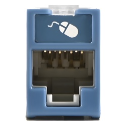 SIEMON U5-H06NS Jack Ultramax Cat5e UTP Montaje Hibrido en Placa de Pared (Plano y Angulado) Color Azul Punch Down