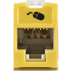 SIEMON U6-H05NS Jack Ultramax Cat6 UTP Montaje Hibrido en Placa de Pared (Plano y Angulado) Color Amarillo Punch Down