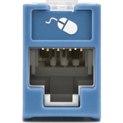 SIEMON U6-H06NS Jack UltraMAX Cat6 UTP Montaje Hibrido en Placa de Pared (Plano y Angulado) Color Azul Punch Down