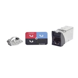 SIEMON Z5-S01 Jack Z-MAX Cat5e Blindado Montaje hibrido en Placa de Pared (Plano y Angulado) Color Negro