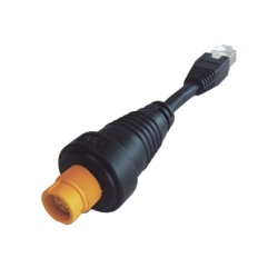 SIMRAD 000-11246-001 Adaptador Ethernet RJ45 / Conector Redondo Amarillo / Compatible con NSO evo2 y Zeus2