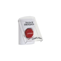 STI SS23A2EX-ES Boton Multiproposito Texto Salida De Emergencia Llave para Restablecer Bocina Integrada De Alarma Tapa De Policarbonato 2 Relevadores forma C Interior