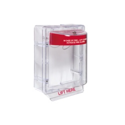 STI STI-1130 Cubierta Protectora Serie Stopper IIÂ® De Policarbonato Con Bocina Espaciador Transparente Montaje en Superficie Etiqueta en Ingles