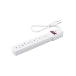 SURTEK SYS-136201 Multicontacto con cable 30 cm. 6 tomas 127 Vca linea tierra neutro 15 A max.