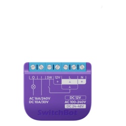 SWITCHBOT SWITCHBOTRELSWGD Relay Switch Inteligente Garaje / WiFi + BLE / Control Remoto App / Compatible Matter / Entrada 12-48V CC / Salida 30V 10A / 42 x 36 x 16 mm (1.7 x 1.4 x 0.6 in)