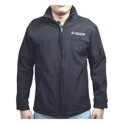 Syscom CHAMSYSHNM Elegante Chamarra para Caballero Color Negro Fabricada en Poliester Dry Fit Impermeable