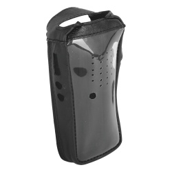 Syscom FSMTK-2202T Funda Reforzada de Piel con visor frontal transparente en TK-2202 TK-2212 TK-2302 TK-2402 NX-240 TKD-240.
