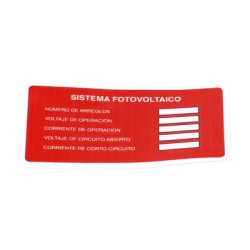 Syscom PVLSYSTEMPV/20 Etiqueta de Sistema fotovoltaico/ Paquete con 20