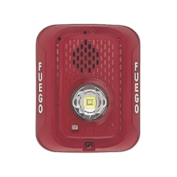 SYSTEM SENSOR P2RLEDSP Sirena con Lampara LED Estroboscopica / 2 hilos / Montaje en Pared / Color Rojo / Configuracion Estroboscopica Seleccionable