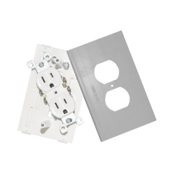 THORSMAN TEK-100-DUPLEX-G Contacto electrico doble soporte y tapa color aluminio para canaleta TEK100-A y mini columna THMICG
