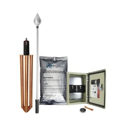 TOTAL GROUND KDA-01-ALU Kit de Pararrayo con Punta en Aluminio con Diametro de Proteccion de 160 metros.