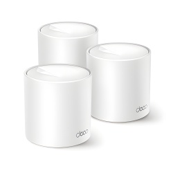 TP-LINK DECOX10-3PACK Kit 3 Routers Inalambricos MESH Interior para Hogar / Doble Banda Wi-Fi 6 AX1500 Mbps / 2 Puerto Gigabit WAN/LAN / 2 Antenas Internas / Administracion Mediante la App Deco (iOS A