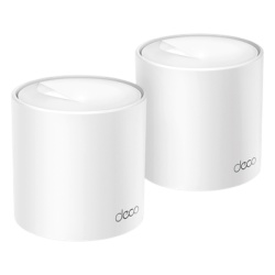 TP-LINK DECOX50-PRO-2PACK Kit 2 Routers Inalambricos MESH Interior para Hogar / Doble Banda Wi-Fi 6 AX3000 Mbps / 3 Puerto Gigabit WAN/LAN / 2 Antenas Internas / Administracion Mediante la App Deco (i