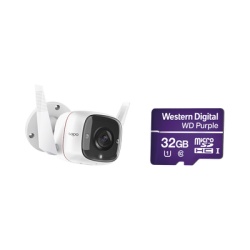 TP-LINK TAPOC310/WD32 Kit de Camara IP Wi-Fi / Incluye 1 Pieza Modelo TAPOC310 / 2 Megapixel / Audio Doble Via / Utiliza la App Tapo / 1 Memoria Micro SD Modelo WD32MSD