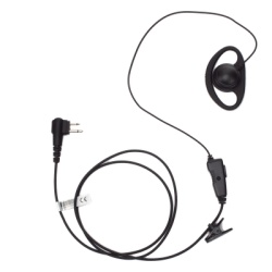 TX-160N-M01 Micrófono de Solapa con Auricular / Gancho en Forma de D / Cable Reforzado con Kevlar / PTT con Clip 360° / Conector K02