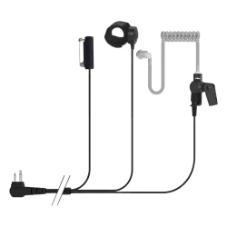 TX PRO TX885SK01 Micrófono-Audífono Táctico / 3 Cables Independientes / Tubo Acústico Transparente / PTT para Dedo / Conector 2 Pines