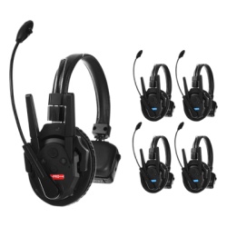 TXPRO5 Kit Intercomunicadores Inalámbricos / Full-Duplex Simultáneo / Alcance 500 m (1640 ft) / Latencia 80 ms / AEC 2.0 / Batería 24 Hrs / USB-C / Hasta 13 Unidades