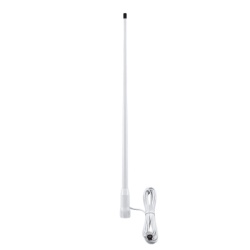 TXPROMARINE TX-5244-SYS Antena Marina VHF / Fibra de Vidrio / 3.5 dBi / 50 W / Cable RG58 4.5 m (14.8 ft) / PL-259 / Bajo Perfil