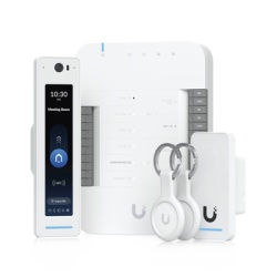 UBIQUITI UA-G2-SK-PRO UniFi Access Kit de Inicio Gen2 Profesional para 1 puerta (1) Lector NFC con pantalla tactil audio 2 vias y camara / (1) Lector NFC y de movimiento UA-G2 / Hub para conexiones pa