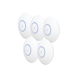 UBIQUITI UAP-AC-HD-5 Paquete de 5 Access Point UniFi HD 802.11ac Wave 2 MU-MIMO 4X4 para alta densidad de usuarios hasta 500 usuarios WiFi (Sin PoEÂ´s)