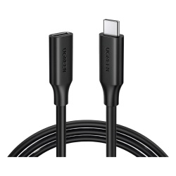 UGREEN 10387 Cable USB-C Macho a USB-C Hembra | 1metro | USB-C 3.1 Gen 2 | Compatible con Thunderbolt 3 | TPE | Transferencia de Datos 10 Gbps | Soporta hasta 100W para Carga Rapida | Reversible.
