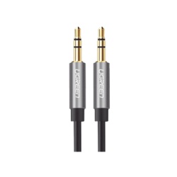 UGREEN 10737 Cable Auxiliar 5 Metros / Conector 3.5mm a 3.5mm / Macho a Macho / Cubierta de TPE / Carcasa de Aluminio / Color Negro