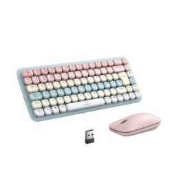 UGREEN 25178 Paquete de Teclado y Mouse | 85 teclas en Espanol | Bluetooth y 2.4GHz | Mouse Ambidiestro | Sensor de DPI ajustable | Efectos de Iluminacion del Teclado | Amplia compatibilidad | Color R