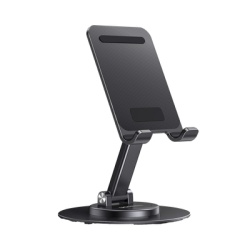 UGREEN 35152 Soporte para Telefono Celular Giratorio | 360Â° de Rotacion | Angulo Ajustable | Altura Ajustable 17-20cm | Antideslizante | Ejes Giratorios de Alta Precision| Plegable | Aluminio | Color