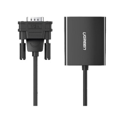 UGREEN 50945 VGA Macho / Salida: HDMI Hembra / Resolucion de 1080P@60Hz / Puerto Estereo de 3.5 mm / Plug and Play Sin Controlador / Longitud del Cable 15 cm (5.91 Pulgadas). / Incluye Cable de Alimen