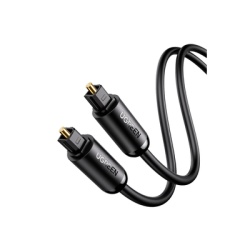 UGREEN 70893 Cable Optico Toslink (S/PDIF) de Alta Calidad para Audio Digital / 3 Metros (9.84 Pies) / Tapa de Proteccion / Dolby 7.1 Canales / Diseno Durable / Plug & Play / Color Negro