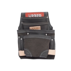 URREA SYS-BN138 Estuche porta herramienta de piel aceitada con cinturon con 10 bolsillos medidas 24.1 x 31.8 cm.