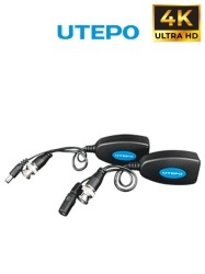 UTEPO TVT445033 UTEPO UTP101PVHD12 - Par de transceptores 4K para video y energia con entradas RJ45 4K hasta 150m con CVI 4MP y 2MP hasta 250m