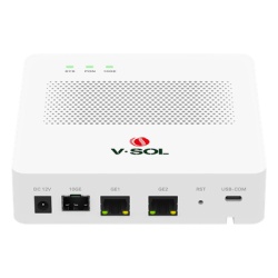 V-SOL V1600GS-R Mini OLT de 1 Puerto GPON SC/UPC con 3 puertos Uplink (2 puertos Gigabit Ethernet + 1 puerto SFP/SFP+) hasta 64 ONUs / ONTs