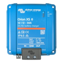VICTRON ENERGY ORXS12/12/50A Orion XS 12/12-50 A / Cargador de Baterias CC-CC / 50 A 12 V / IP65 / Compatibilidad Alternador Inteligente / Para Bancos de Baterias de 500 Ah