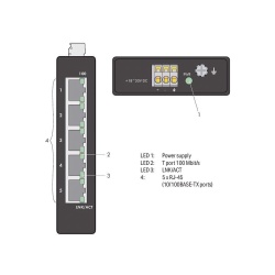 WAGO 852-111: switch industrial ECO no administrable de 5 puertos 10/100 Mbit/s, riel DIN - Img 4