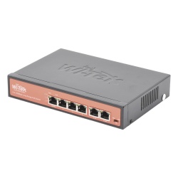 WI-TEK WI-PS205 Switch PoE No administrable / PoE de Largo Alcance Hasta 250m / 4 Puertos PoE 10/100Mbps (Puerto 1 Hasta 60W Puertos 2 3 y 4 Hasta 30W) + 2 Puertos 10/100Mbps Uplink / Presupuesto 65 W